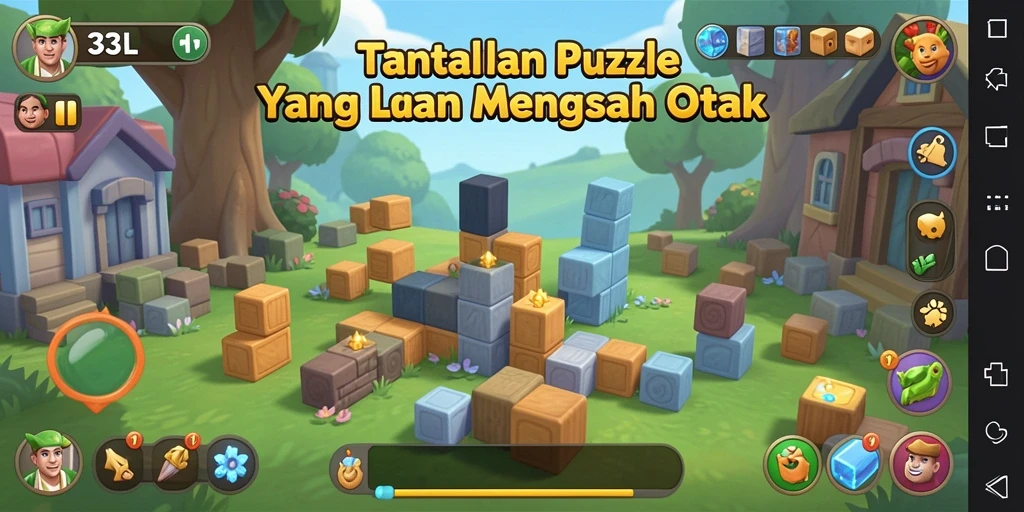 Tampilan gameplay <strong>33L</strong> dengan berbagai tantangan puzzle yang menarik.