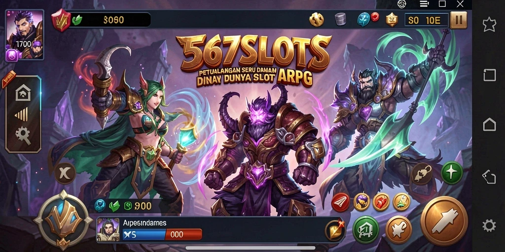 Screenshot gameplay yang menunjukkan aksi seru dalam 567SLOTS ARPG.