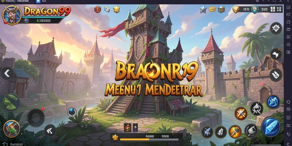 Screenshot gameplay <strong>DRAGON99</strong> yang menunjukkan aksi Tower Defense yang mendebarkan.