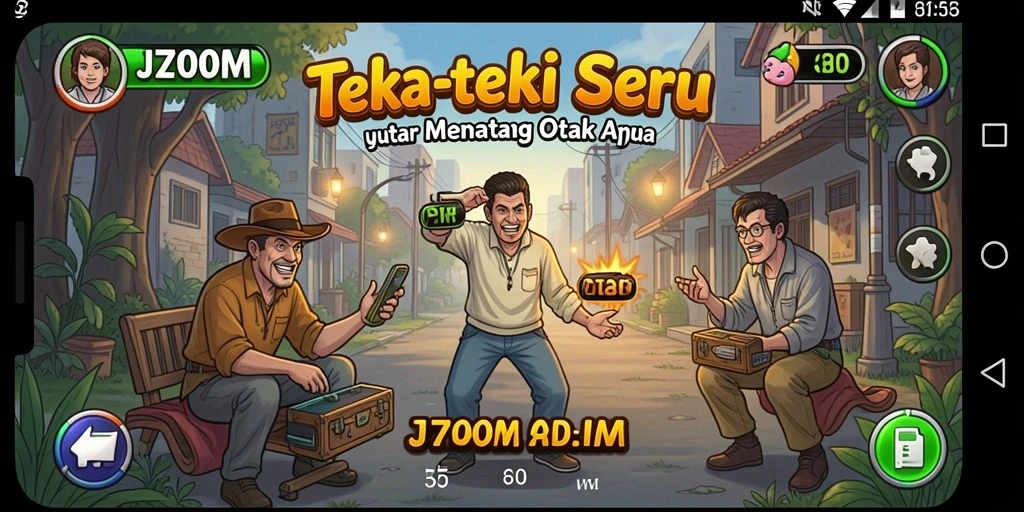 Screenshot J200M menampilkan gameplay Puzzle yang mendebarkan dan penuh warna.