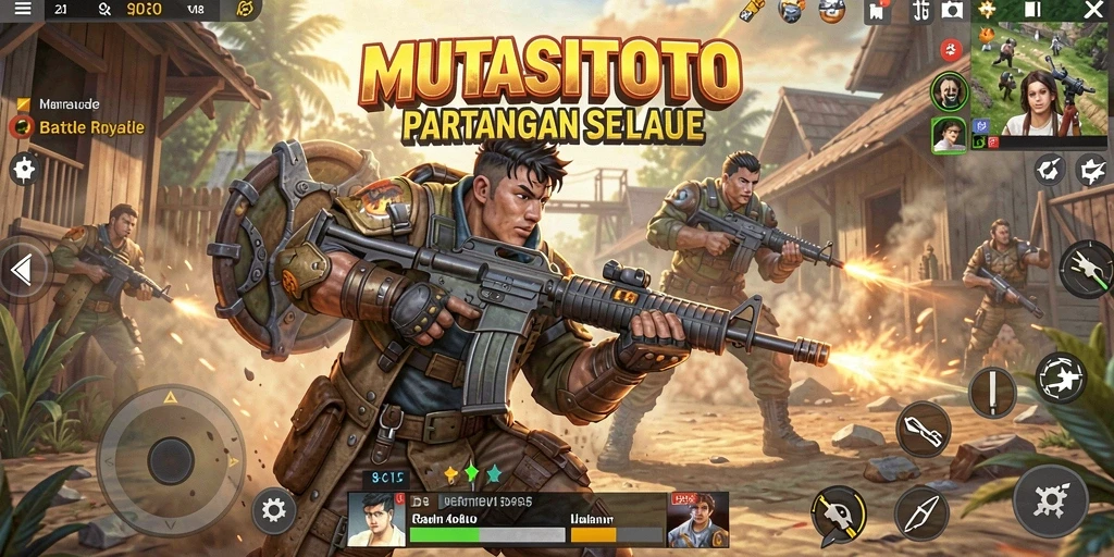 Screenshot gameplay seru MUTASITOTO dalam aksi Battle Royale.