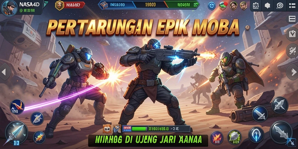 Gameplay seru dan intens di NASA4D MOBA.