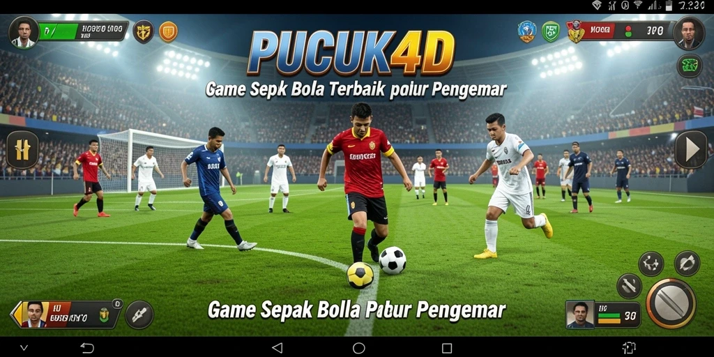 Tampilan gameplay PUCUK4D yang mengesankan dalam aksi sepak bola.