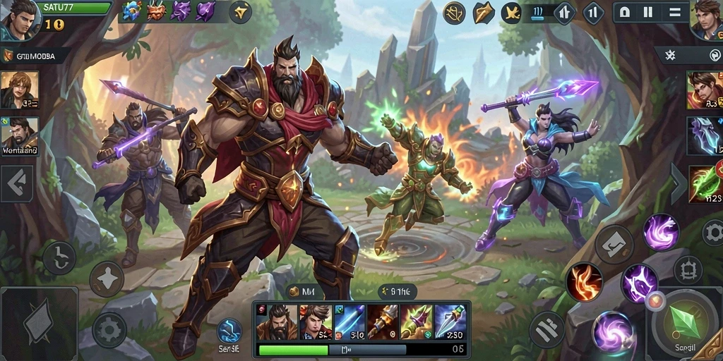 Gameplay seru dalam SATU77 dengan pertempuran tim yang dinamis.
