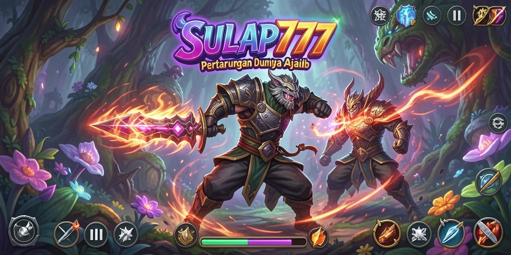Gameplay seru SULAP777 dengan pertarungan sihir yang dinamis.