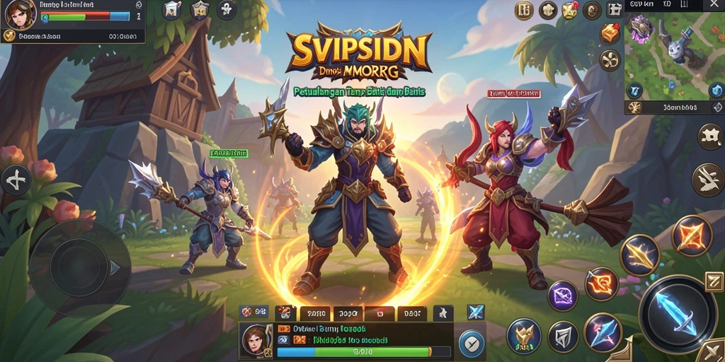 Screenshot gameplay <strong>SVIPSIDN</strong> menampilkan pertarungan epik dan dunia luas yang menakjubkan.