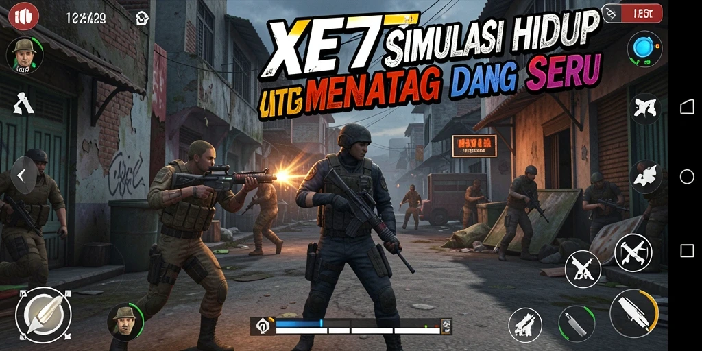 Tampilan gameplay XE77 yang menarik dan interaktif.